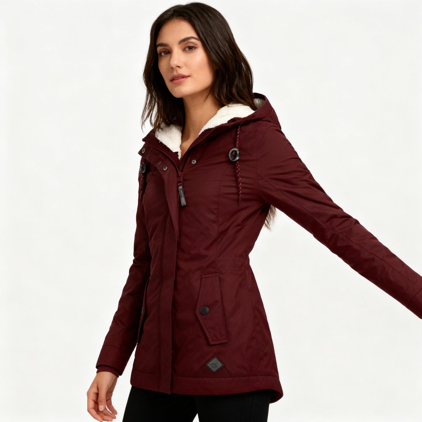 Lange Winterjacke mit Kapuze & Futter – Wasserfest, Warm & Komfortabel