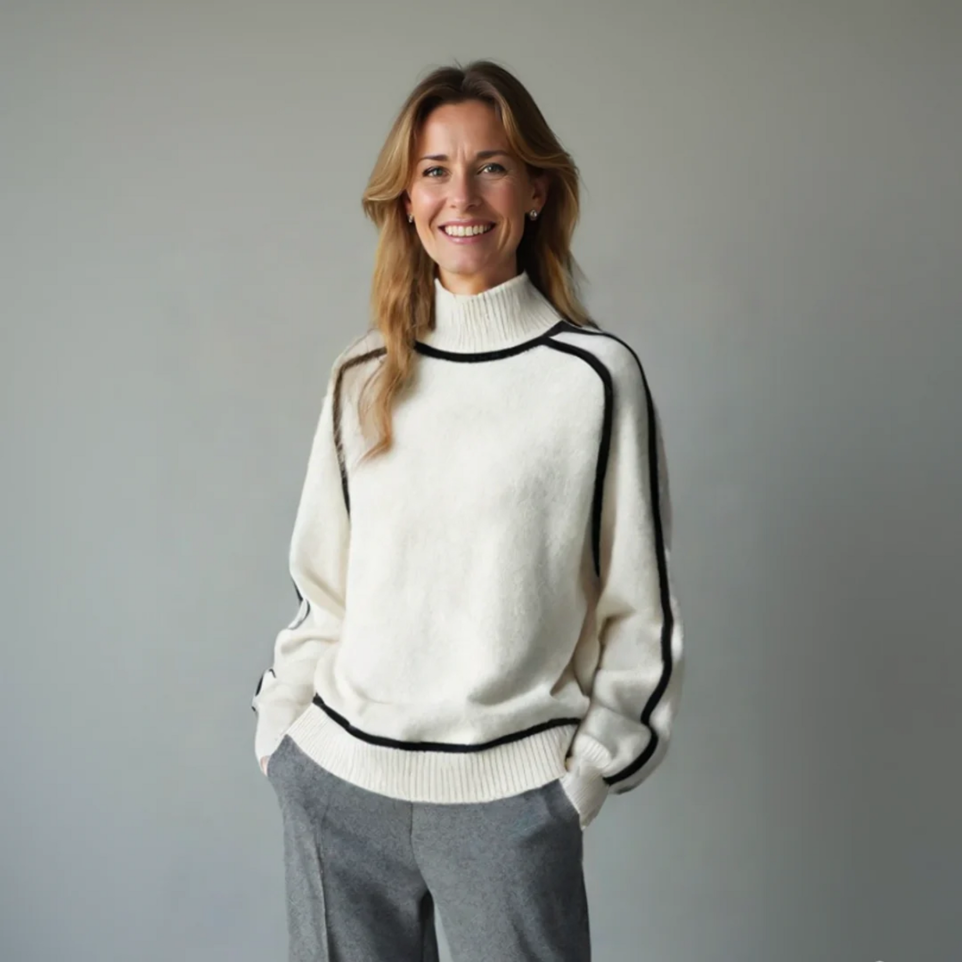 KROHN-E Damen Rollkragenpullover weich klassisch nachhaltig