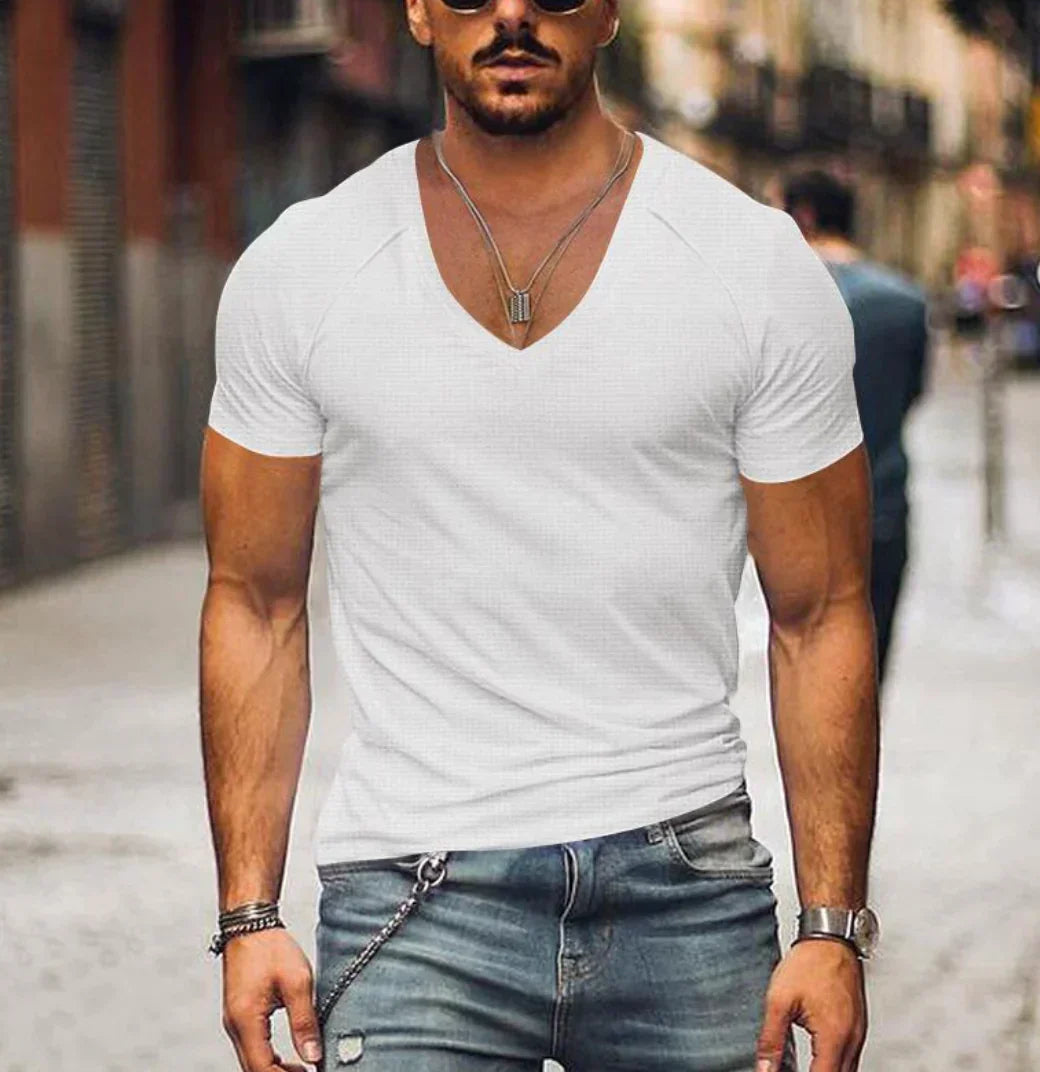 Falk Herren T-Shirt mit V-Ausschnitt