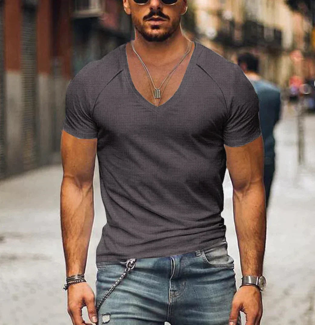 Falk Herren T-Shirt mit V-Ausschnitt