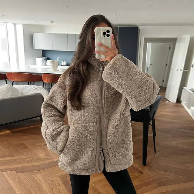 Selany: Hochgeschlossene Fleecejacke