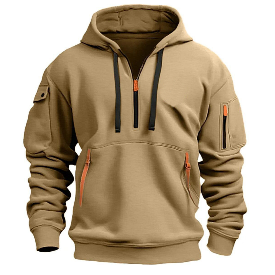 Max | Herren Hoodie mit Halbem Reißverschluss und Taschen