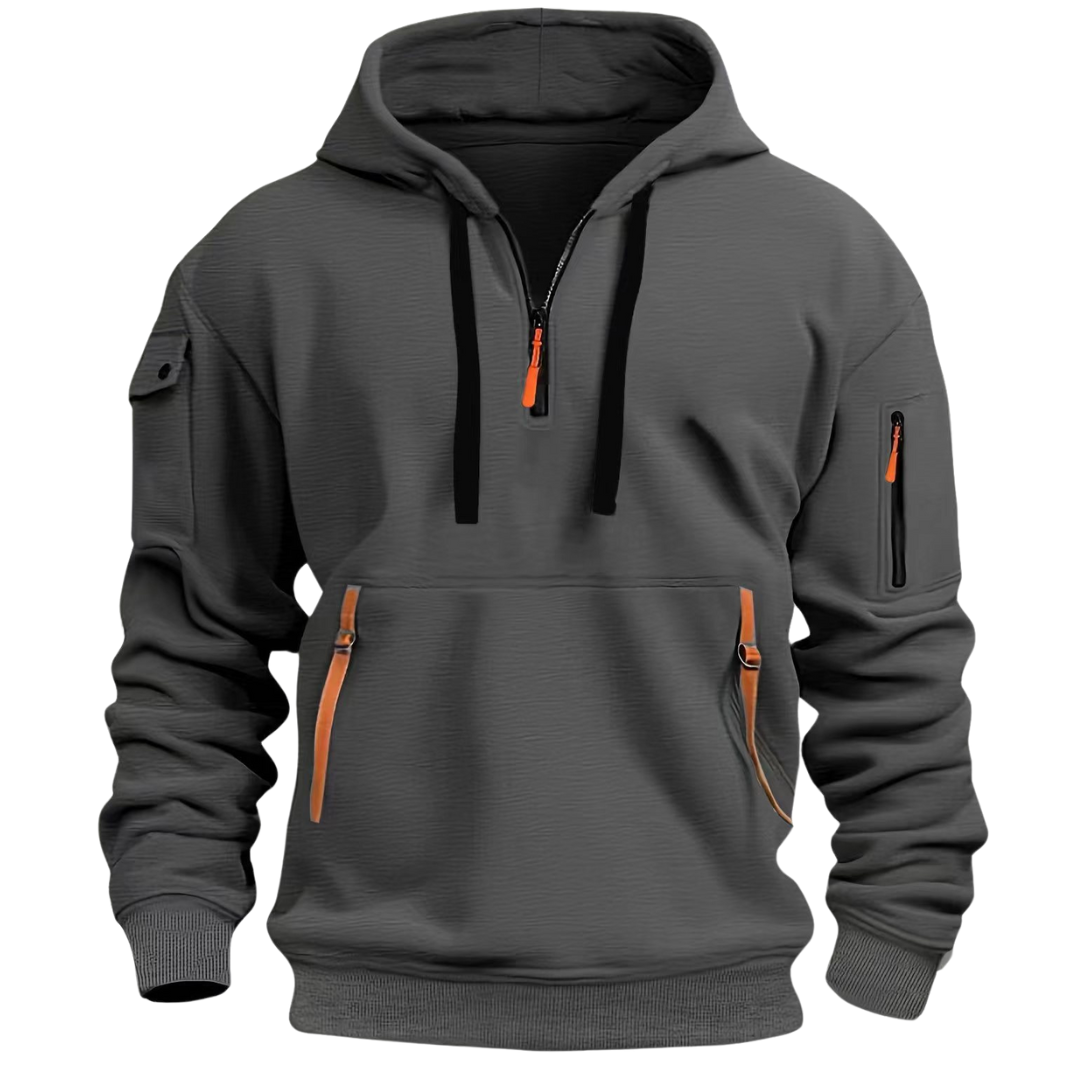 Max | Herren Hoodie mit Halbem Reißverschluss und Taschen