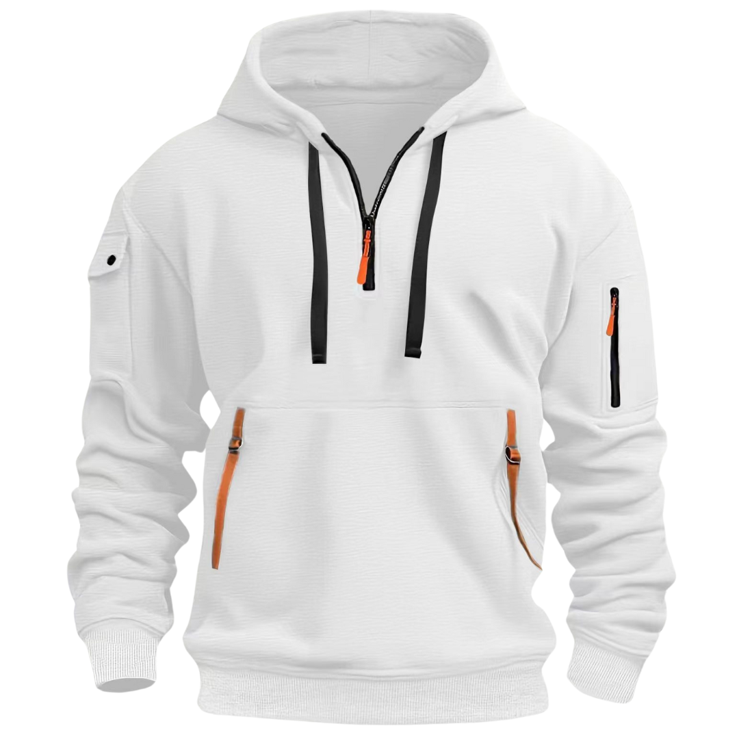 Max | Herren Hoodie mit Halbem Reißverschluss und Taschen