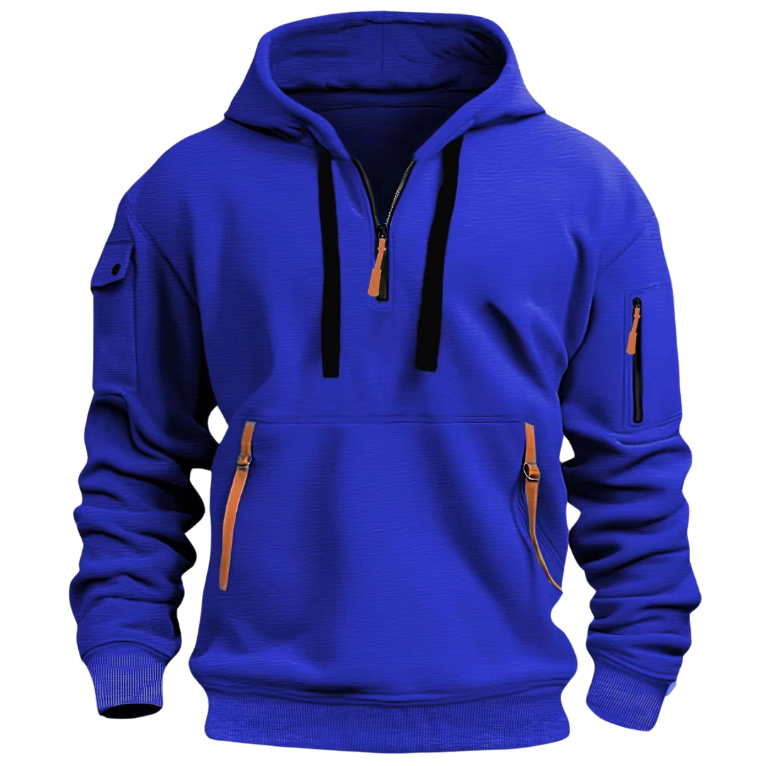 Max | Herren Hoodie mit Halbem Reißverschluss und Taschen