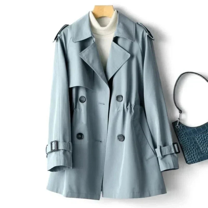 Krohn-e | Klassischer Doppelreihiger Trenchcoat für Damen Lässig