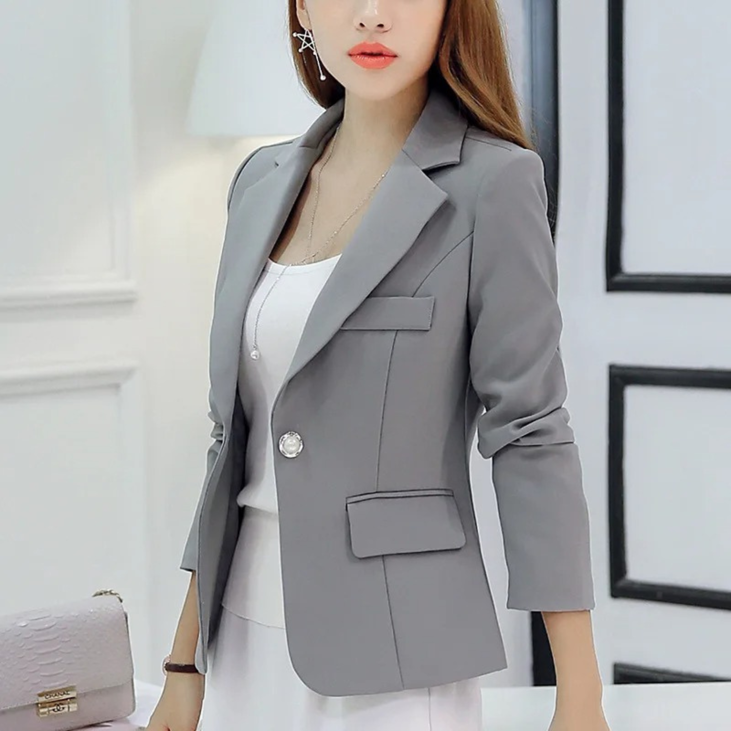 Krohn-e | Schöner Slim Damenblazer mit Taschen