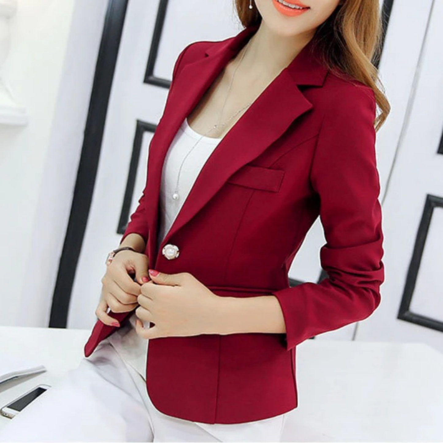 Krohn-e | Schöner Slim Damenblazer mit Taschen