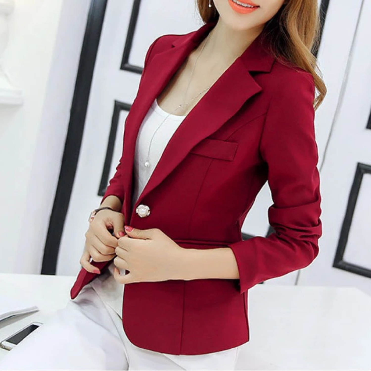 Krohn-e | Schöner Slim Damenblazer mit Taschen