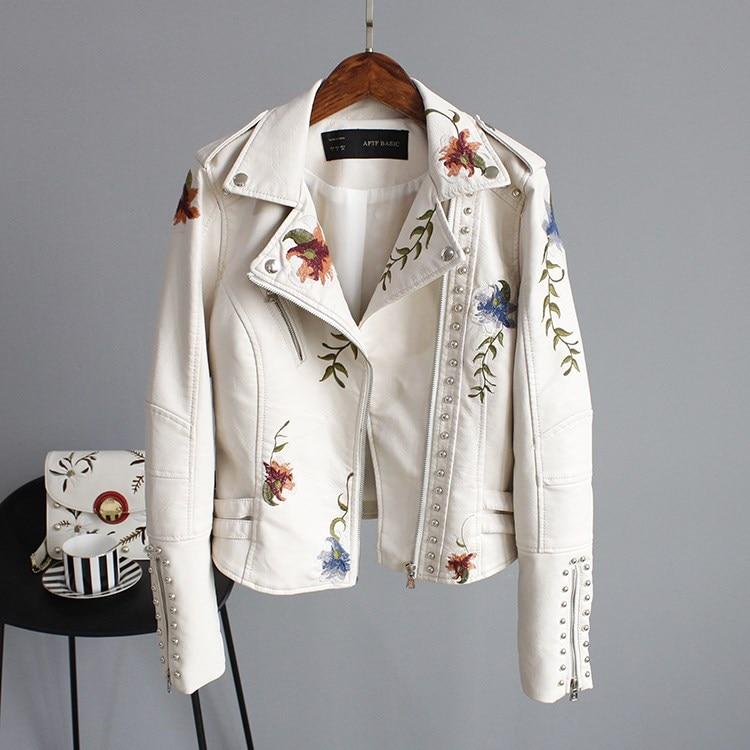 Krohn-e | Lederjacke mit Stickerei