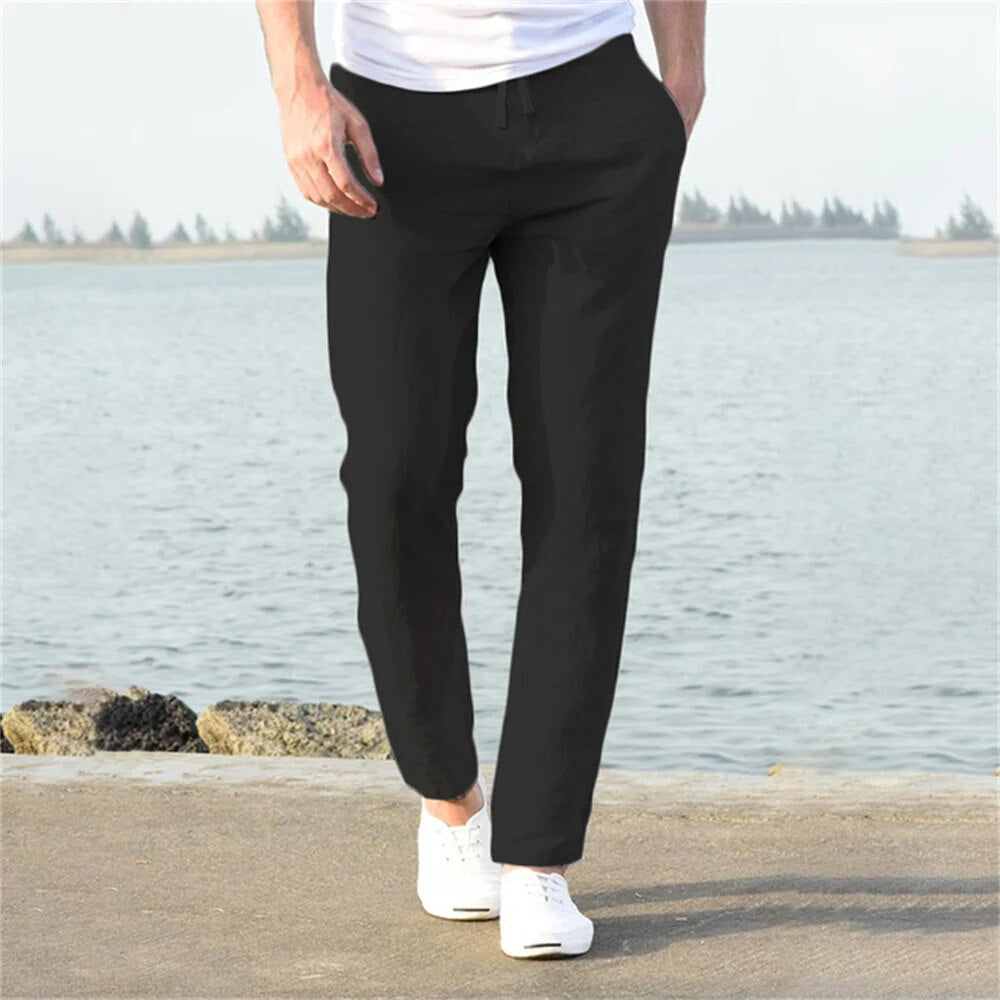 Bequeme, legere Herren-Leinenhose im Casual-Stil