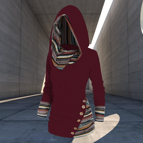Relaxter Kapuzenpullover im Tribal-Stil