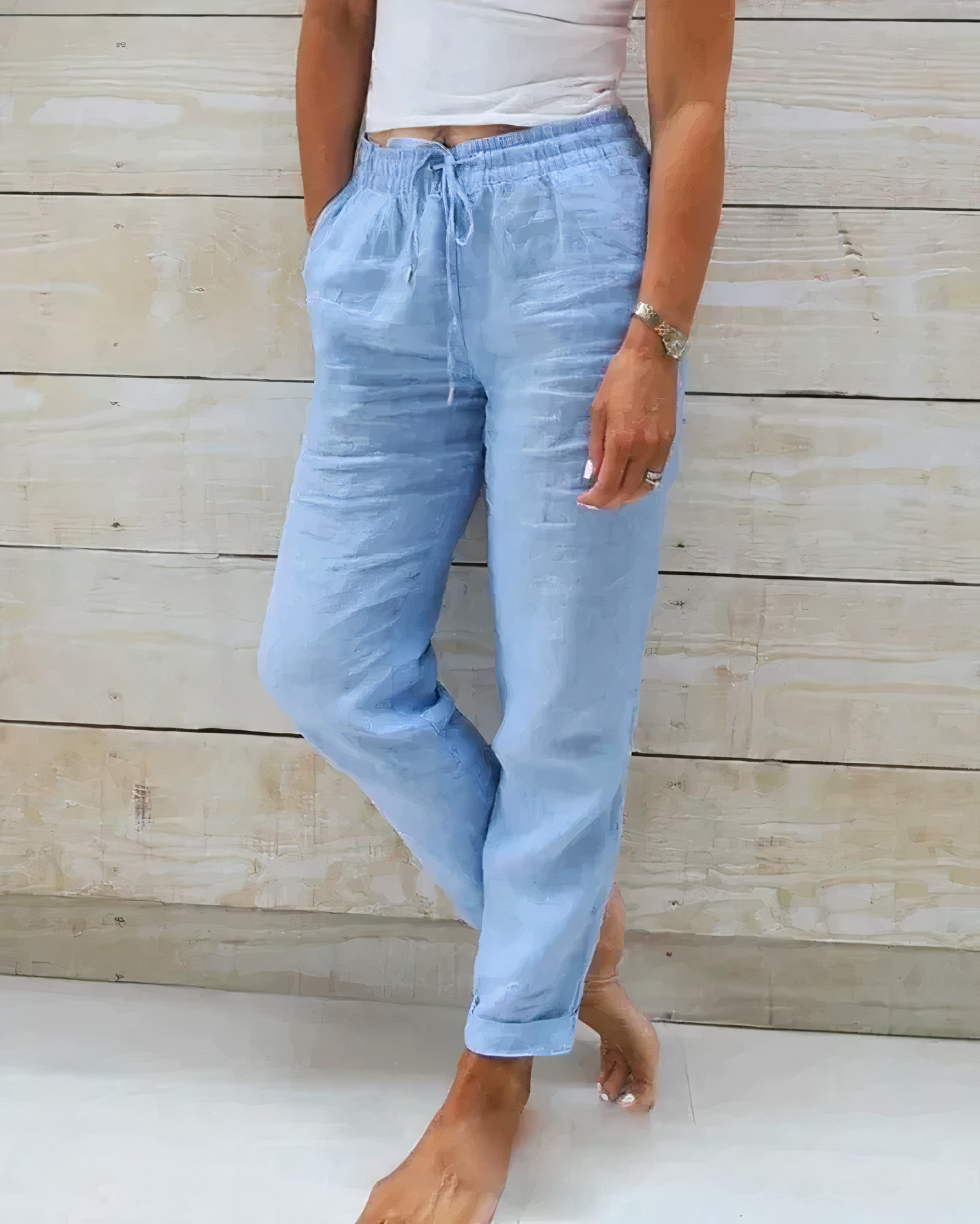 Grace Hose aus Baumwolle mit hohem Bund und Kordelzug