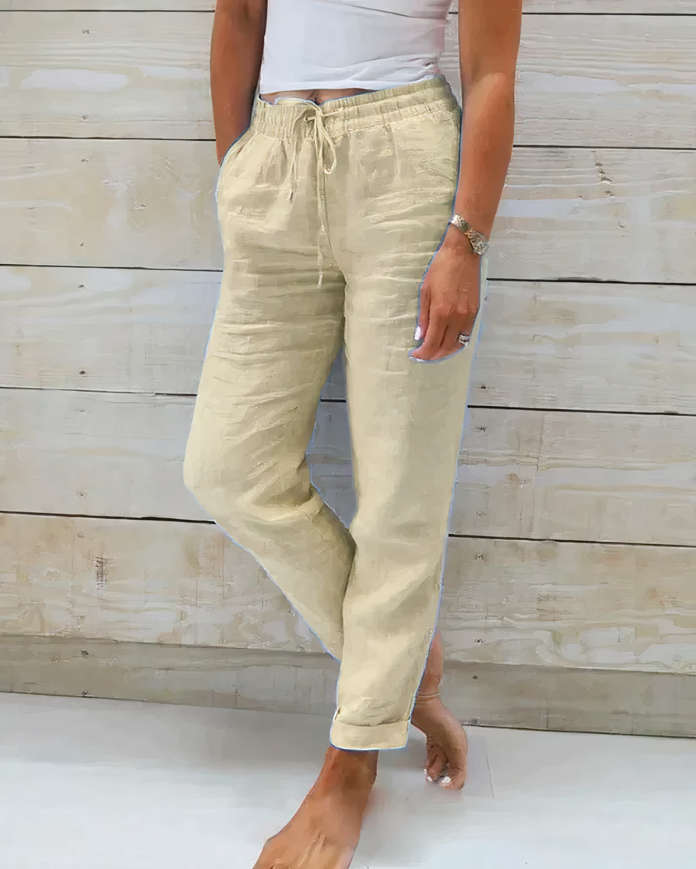 Grace Hose aus Baumwolle mit hohem Bund und Kordelzug
