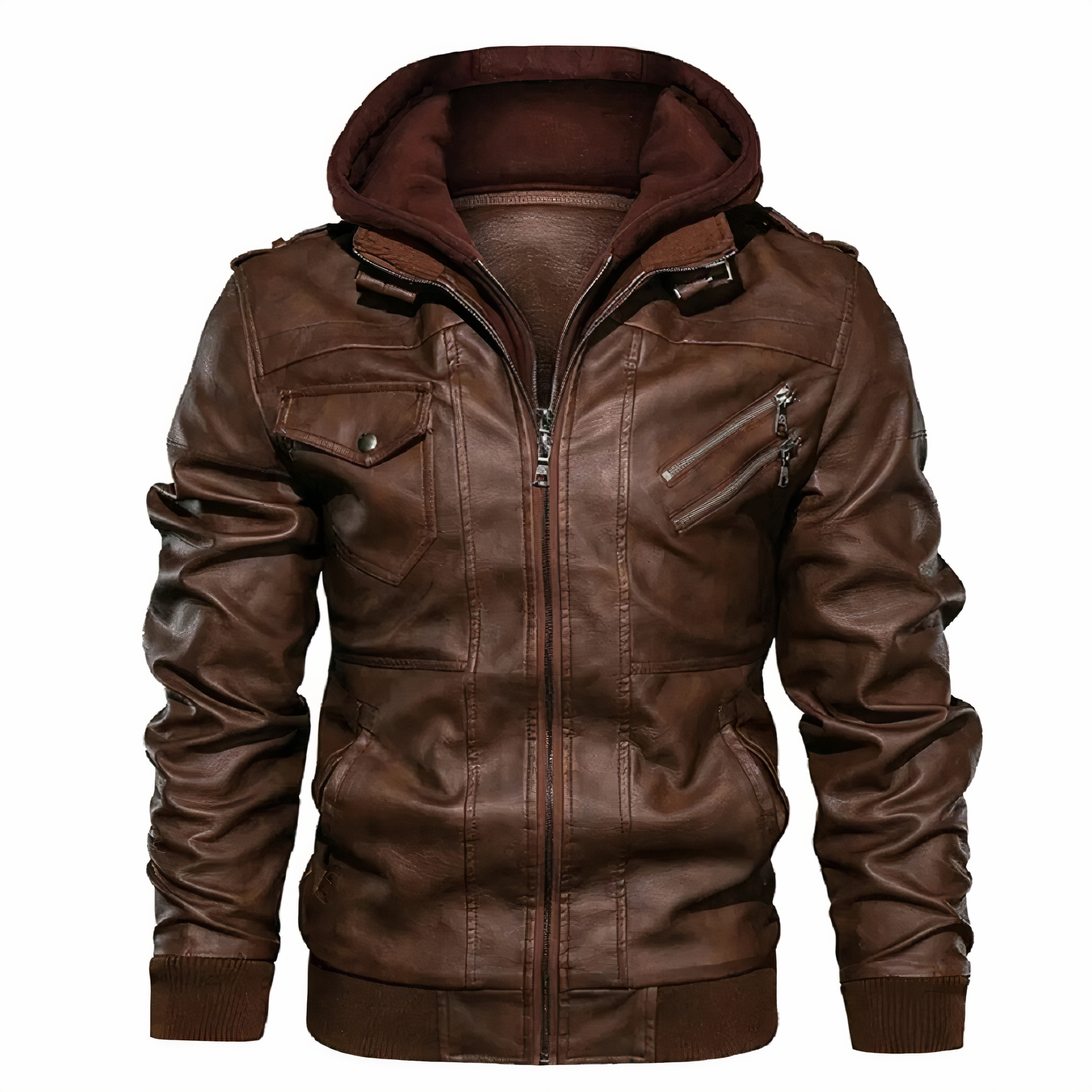 Krohn-e | Faux Leder Motorradjacke
