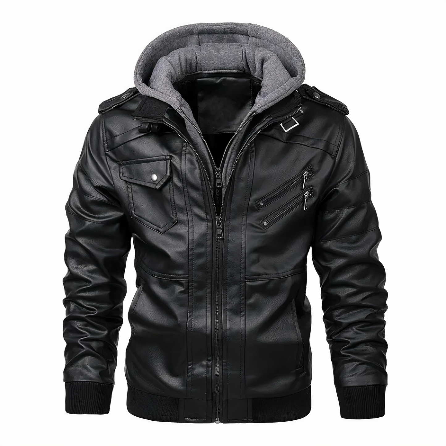 Krohn-e | Faux Leder Motorradjacke