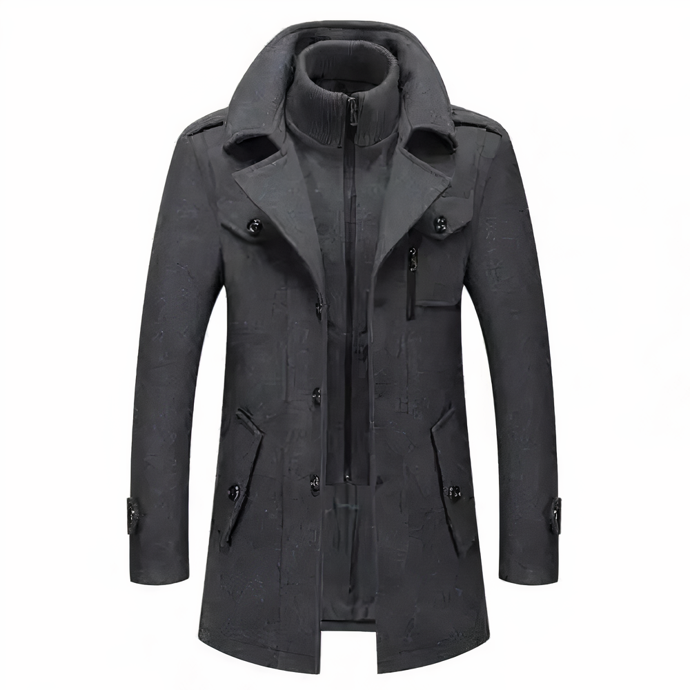 Krohn-e | Modische Doppelkragenjacke Für Männer