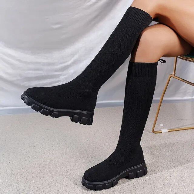 Krohn-e | Knöchelhohe Stretchsocken Stiefel