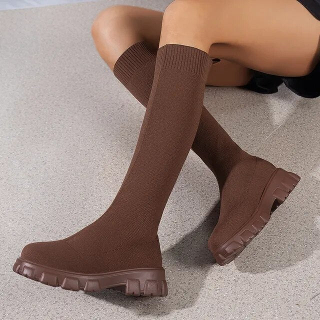 Krohn-e | Knöchelhohe Stretchsocken Stiefel