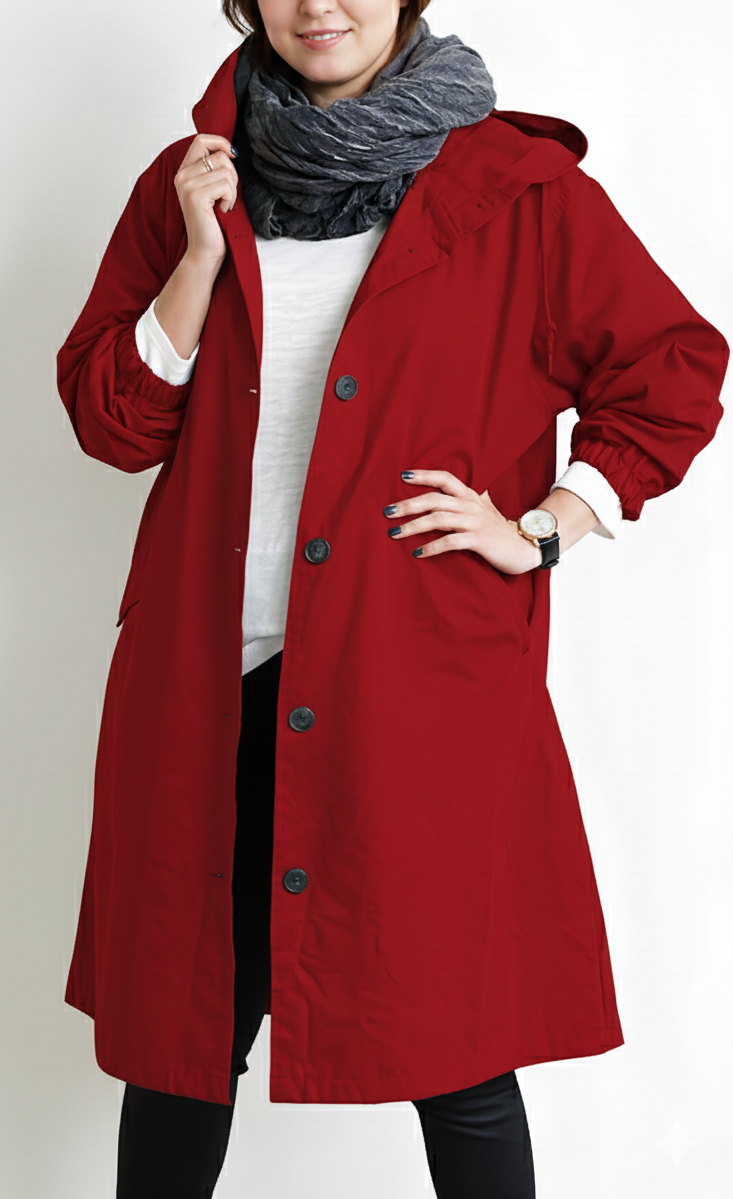 Damen Trenchcoat mit Kapuze | Große Größen