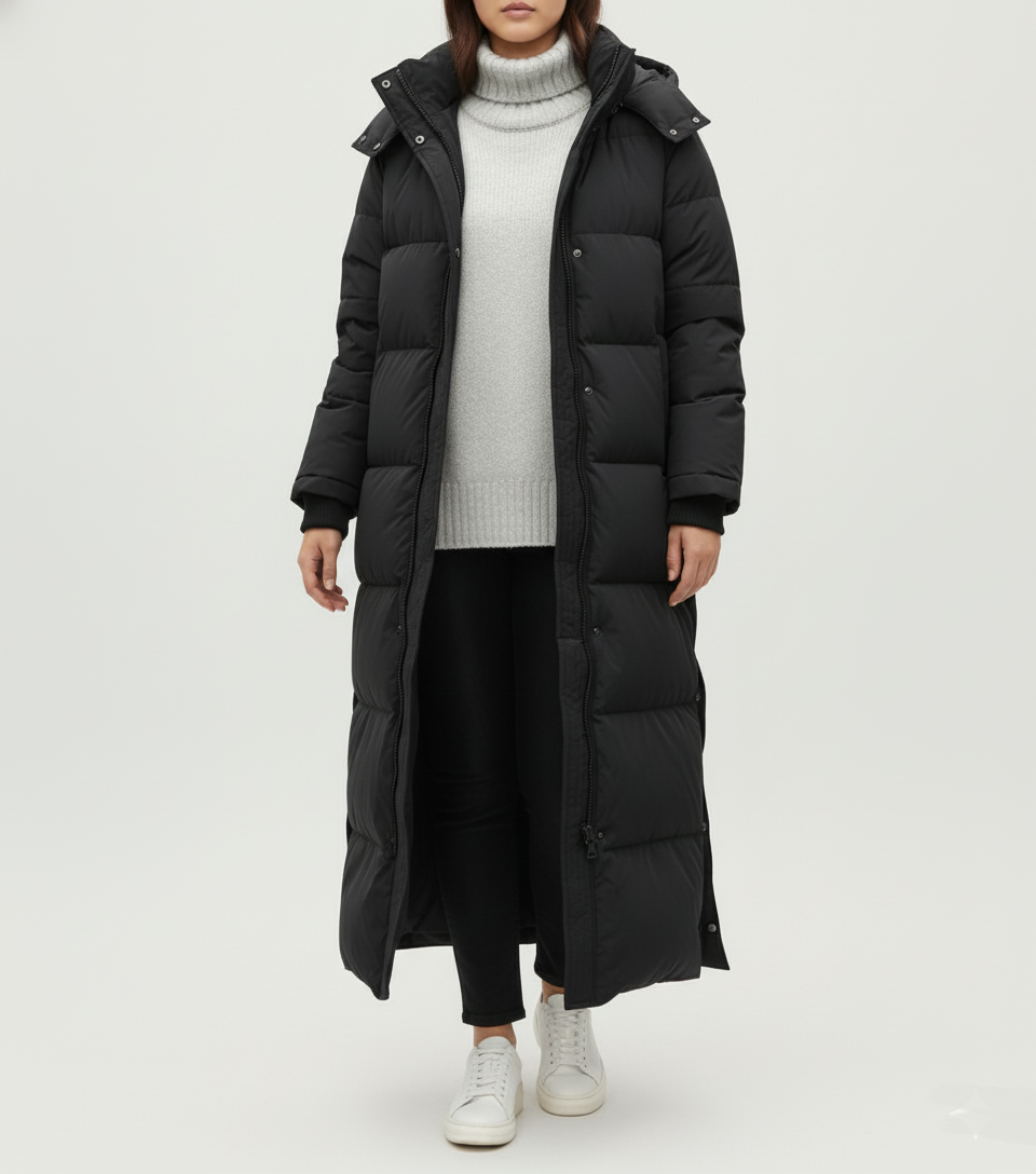 Damen Maxi-Steppjacke Extra Lang | Große Größen