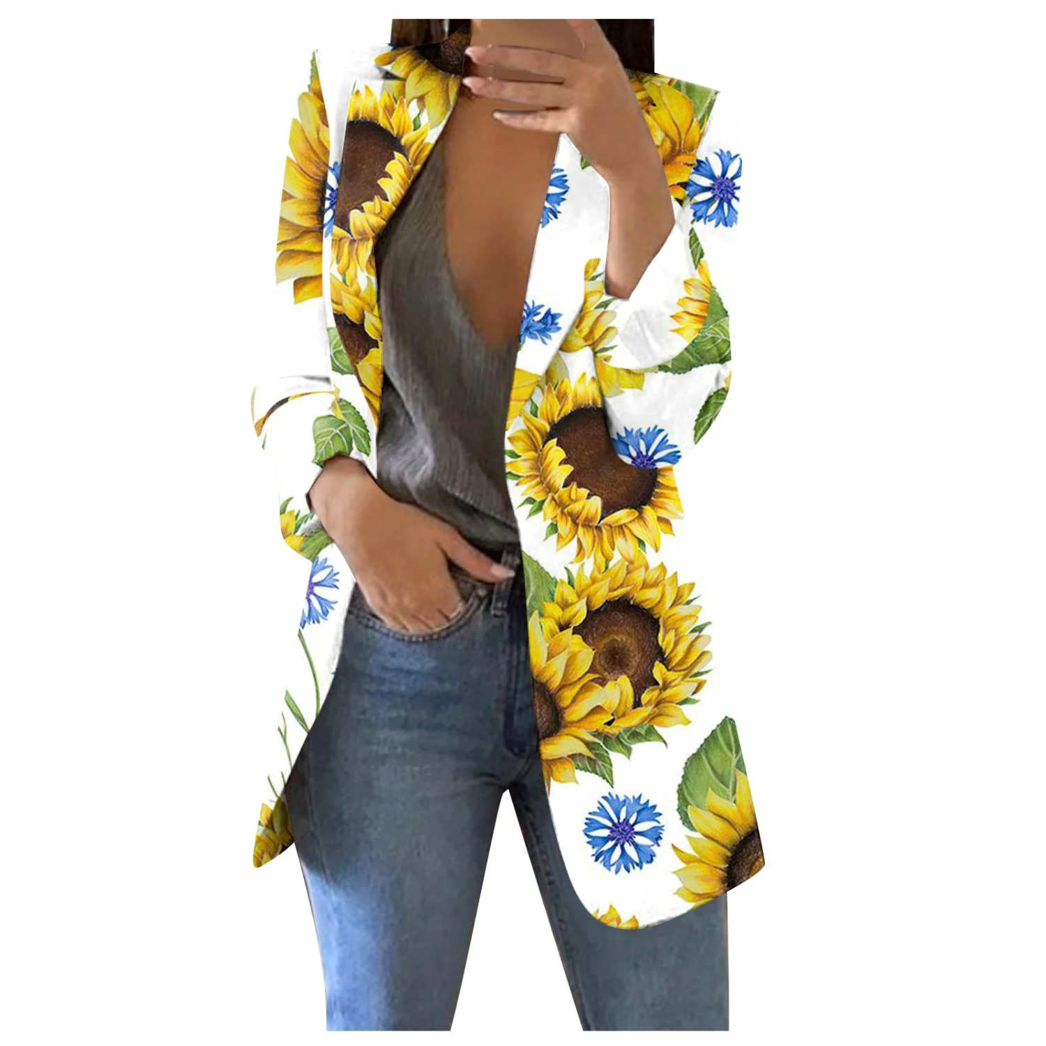 Krohn-e | Bedruckte Damen-Cropped-Blazer