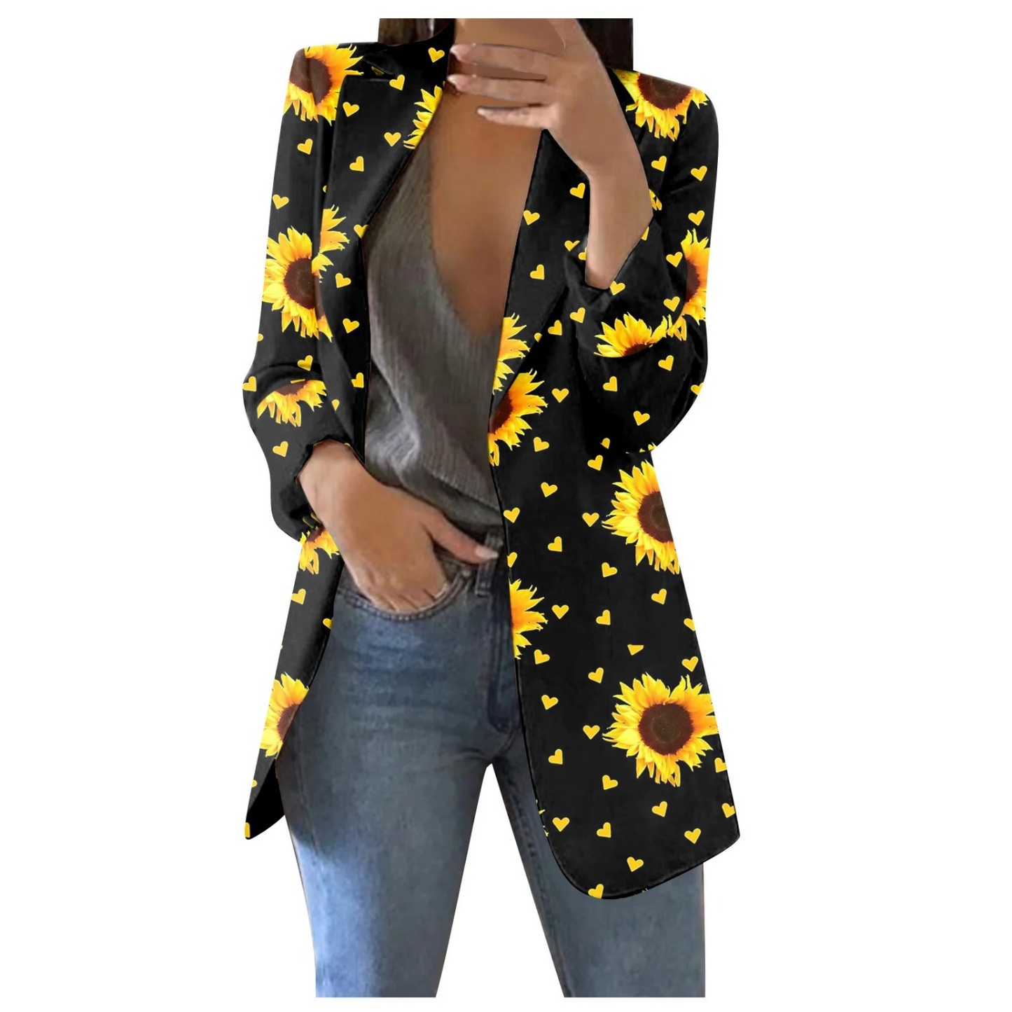 Krohn-e | Bedruckte Damen-Cropped-Blazer