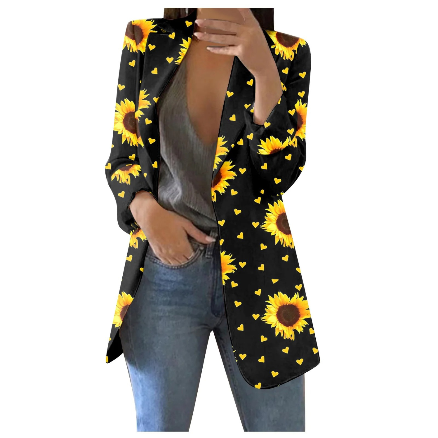 Krohn-e | Bedruckte Damen-Cropped-Blazer