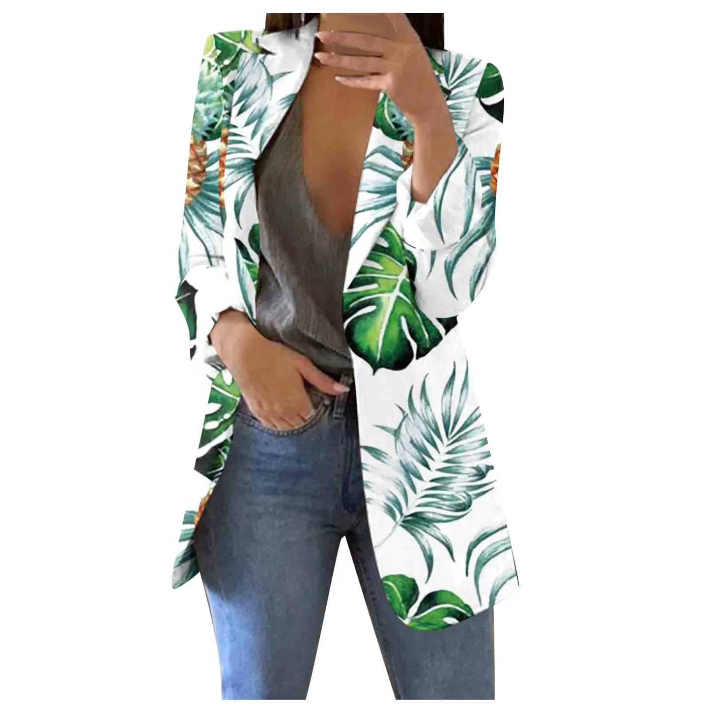 Krohn-e | Bedruckte Damen-Cropped-Blazer