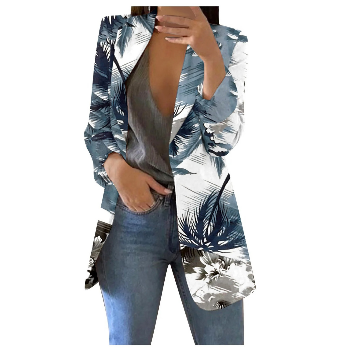 Krohn-e | Bedruckte Damen-Cropped-Blazer