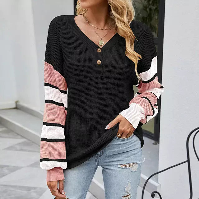 Krohn-e | Patchwork Strickpullover im Modischen Stil