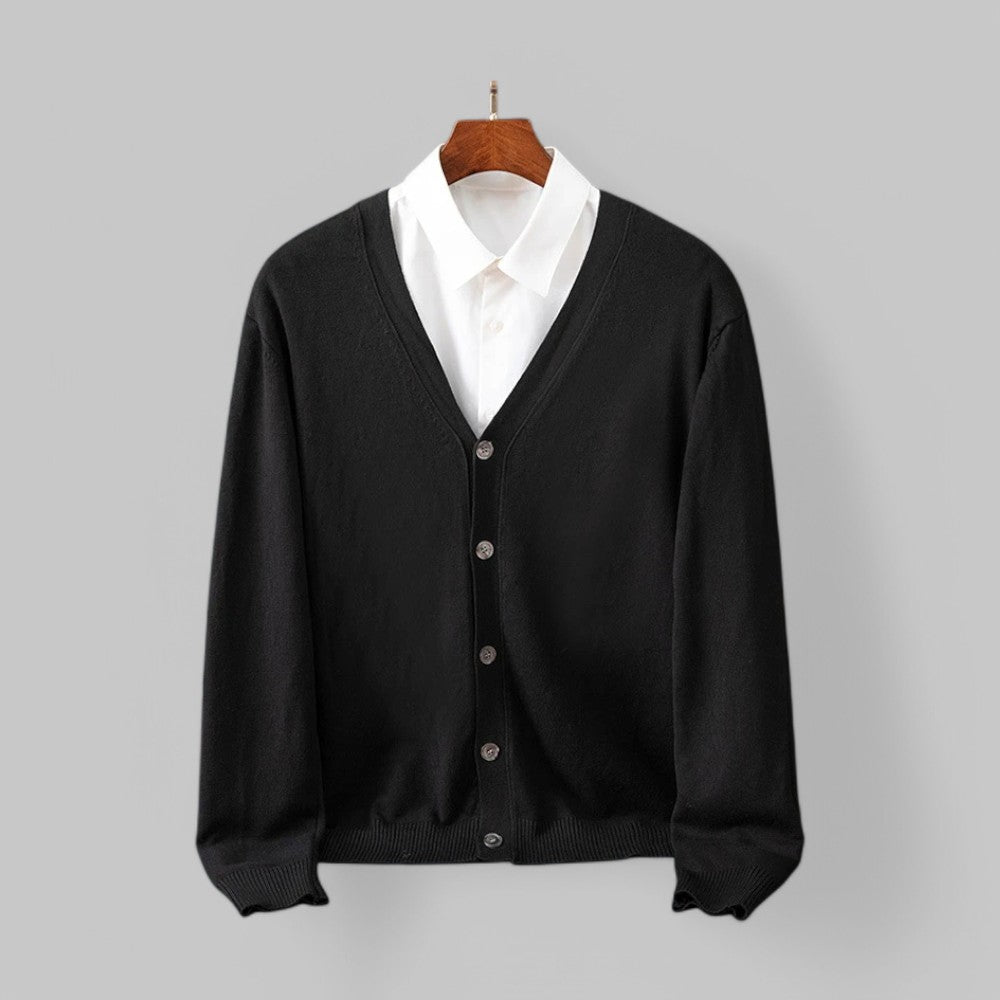 Krohn-e | Eleganter V-Ausschnitt Cardigan für Männer