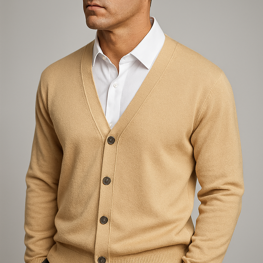Krohn-e | Eleganter V-Ausschnitt Cardigan für Männer