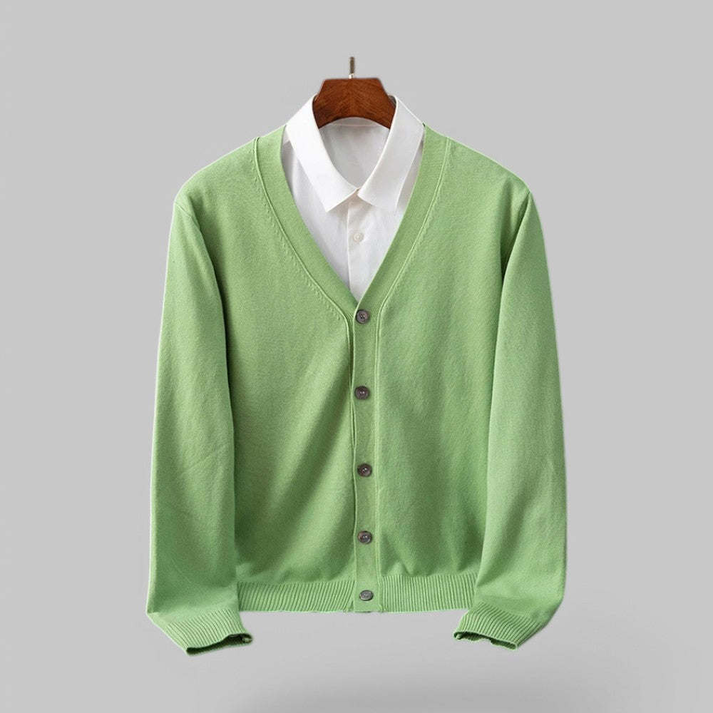 Krohn-e | Eleganter V-Ausschnitt Cardigan für Männer