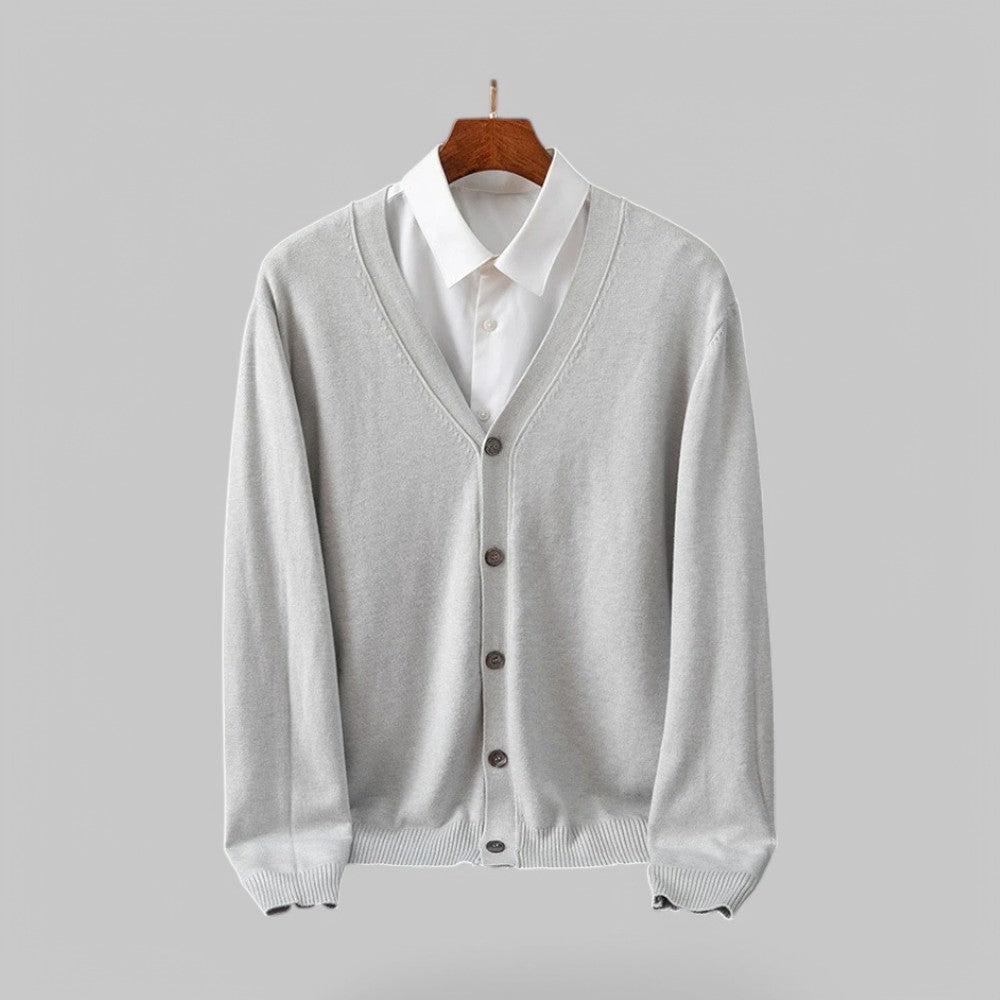 Krohn-e | Eleganter V-Ausschnitt Cardigan für Männer