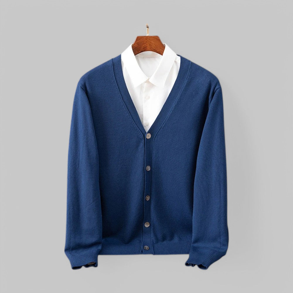 Krohn-e | Eleganter V-Ausschnitt Cardigan für Herren