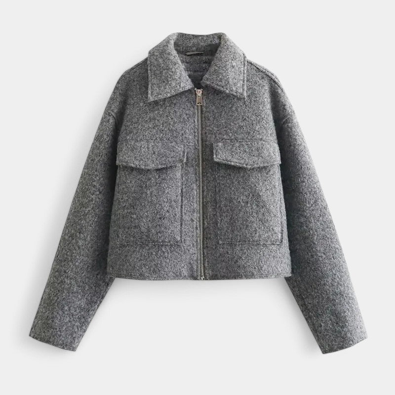 Krohn-e | Schicke Damen Wolljacke mit Kurzer Passform und Taschendetails