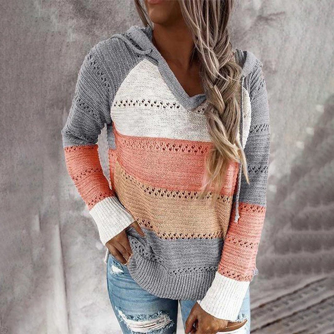 Krohn-e | Lässiger Strickpullover mit Kapuze Acryl Stilvoll und Bequem