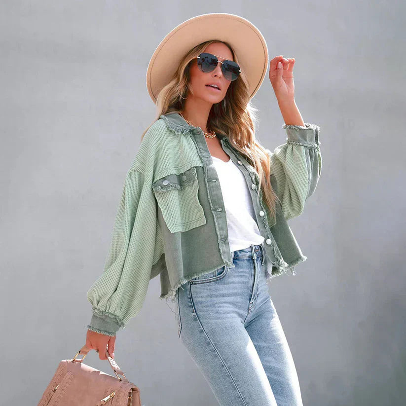 Krohn-e | Ausgefressener Saum Cropped Mantel