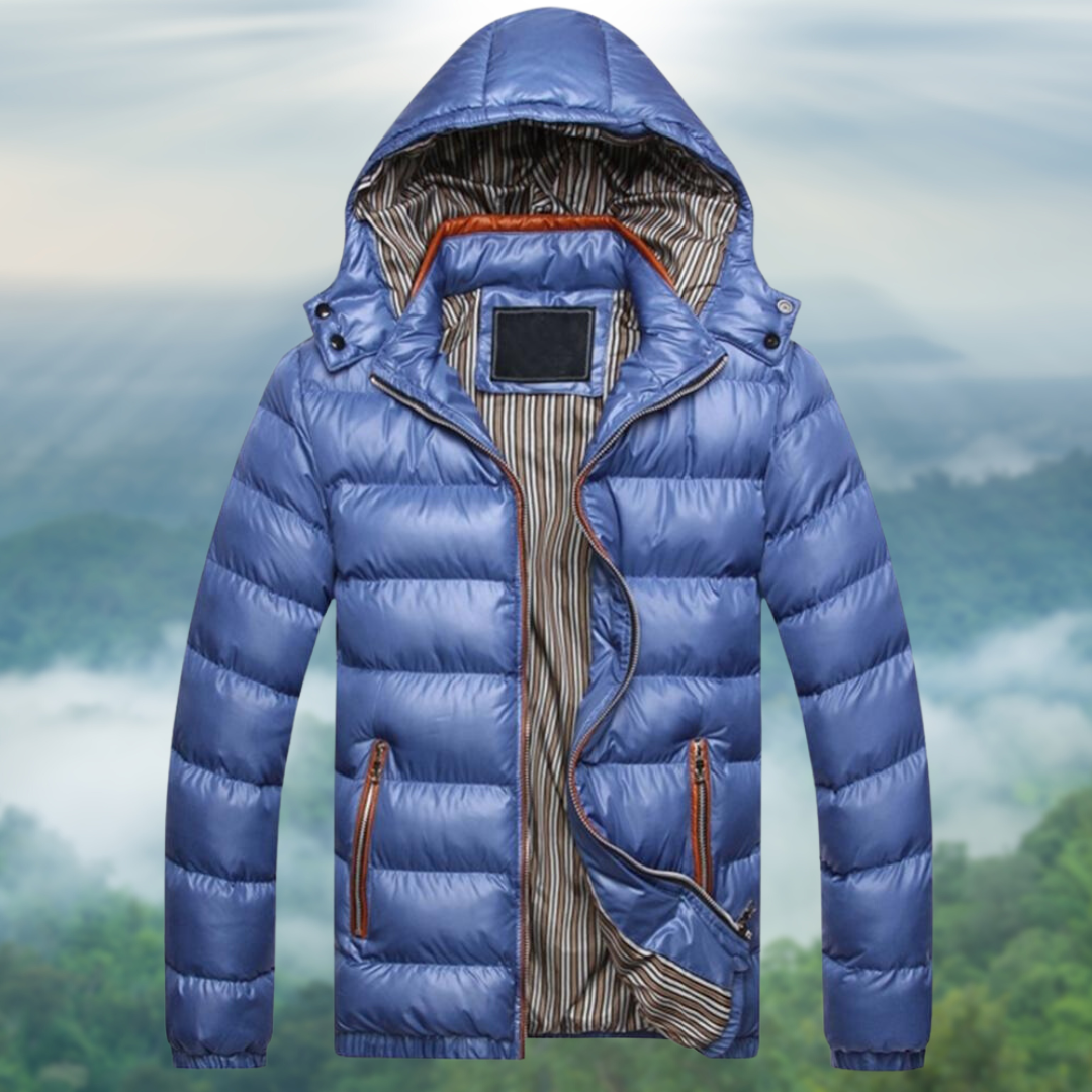 Herren Winterjacke mit Kapuze und Taschen