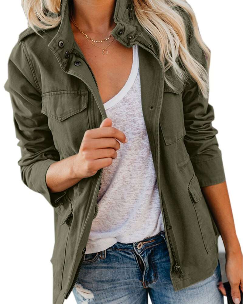 Krohn-e | Utility Zwischenjacke mit Stehkragen und Taschen