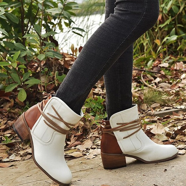 Krohn-e | Vintage Schnür-Stiefeletten mit Runden Zehen