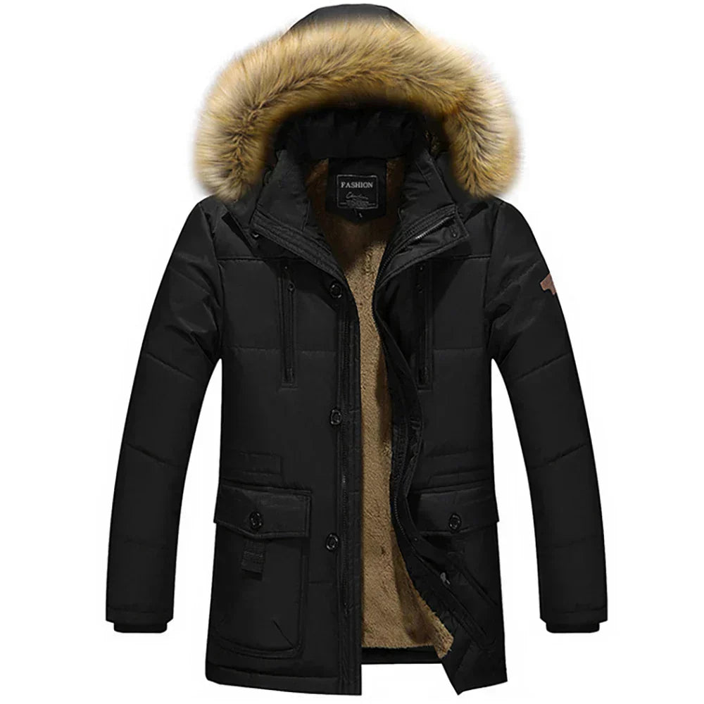 Krohn-e | Winterjacke - Damen Parka mit Kapuze und Kunstfell