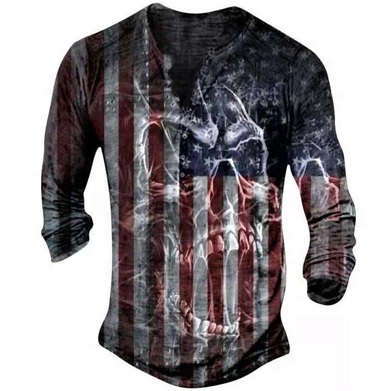 Beni Retro Totenkopf Langarmhemd