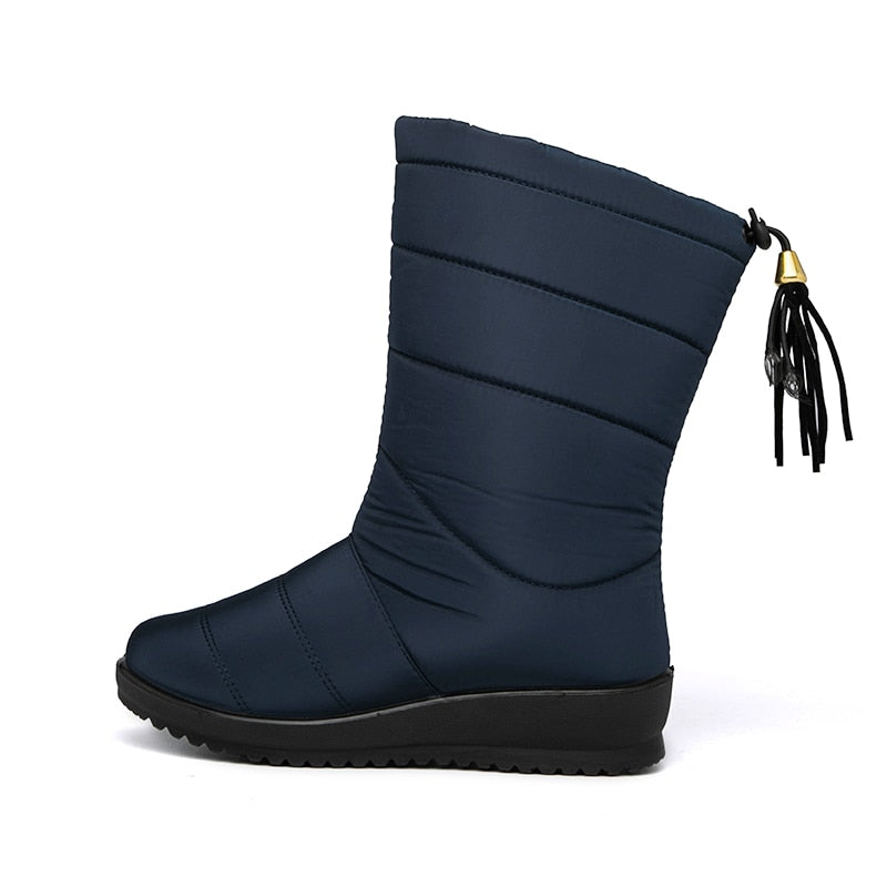 Krohn-e | Wasserdichte Ultraleichte Kunstfell Gefütterte Quastenschnee Stiefel