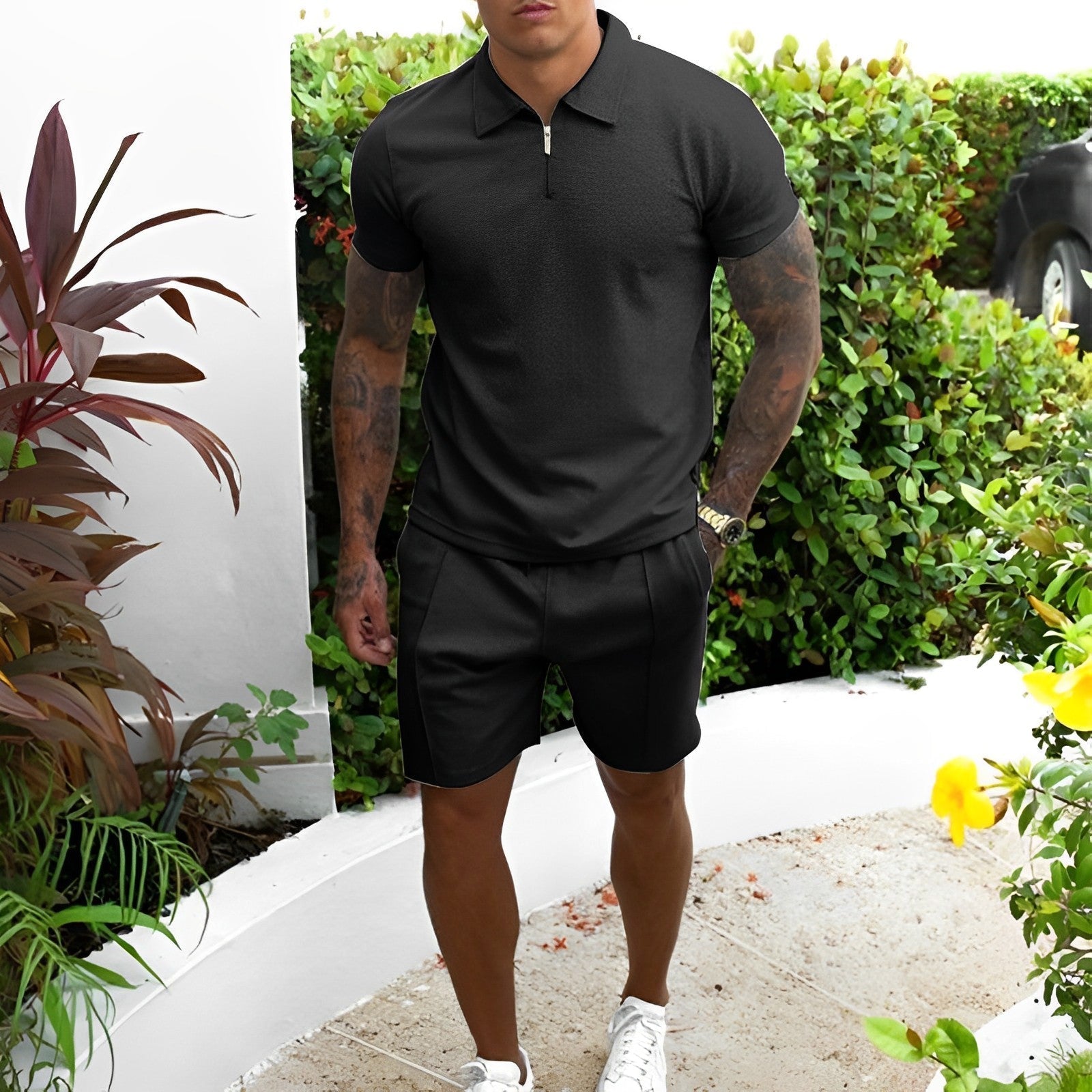 Komfortables und elegantes Herren-Sommer-Outfit, zweiteilig
