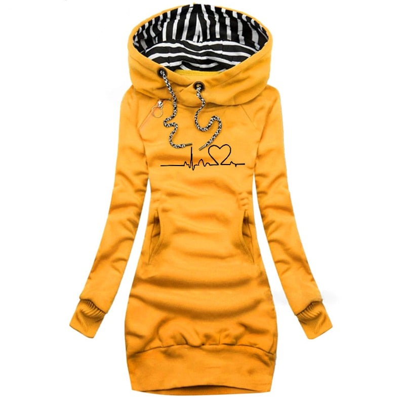 Modisches Kapuzenpulloverkleid von Fudus