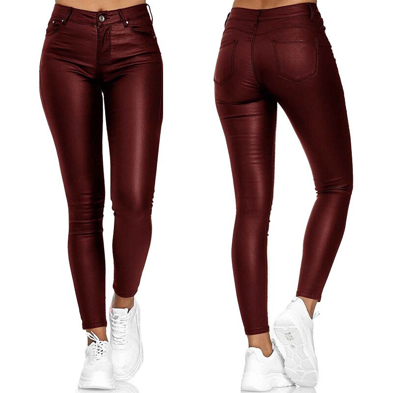 Cassandra Leather-Look Stretch Pants