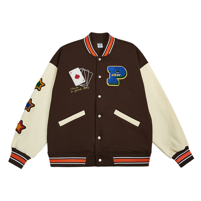 Avelena Unisex Vintage Baseball Lucky Jacket