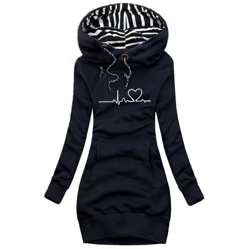 Claudya Heartbeat Pullover Sweater Dress
